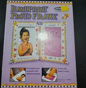 NIB Milestones Handprint Photo Frame   Fits 5x7 Photo